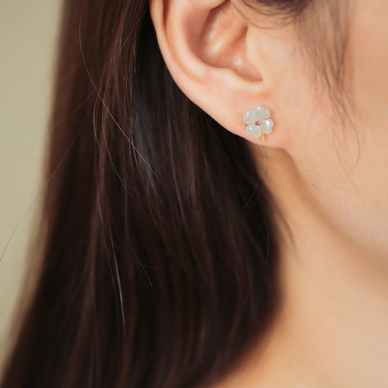 Argent Boucle d'oreille artisanal délicat