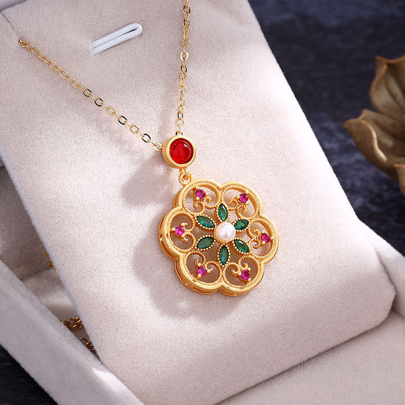 Argent Collier vintage fait main