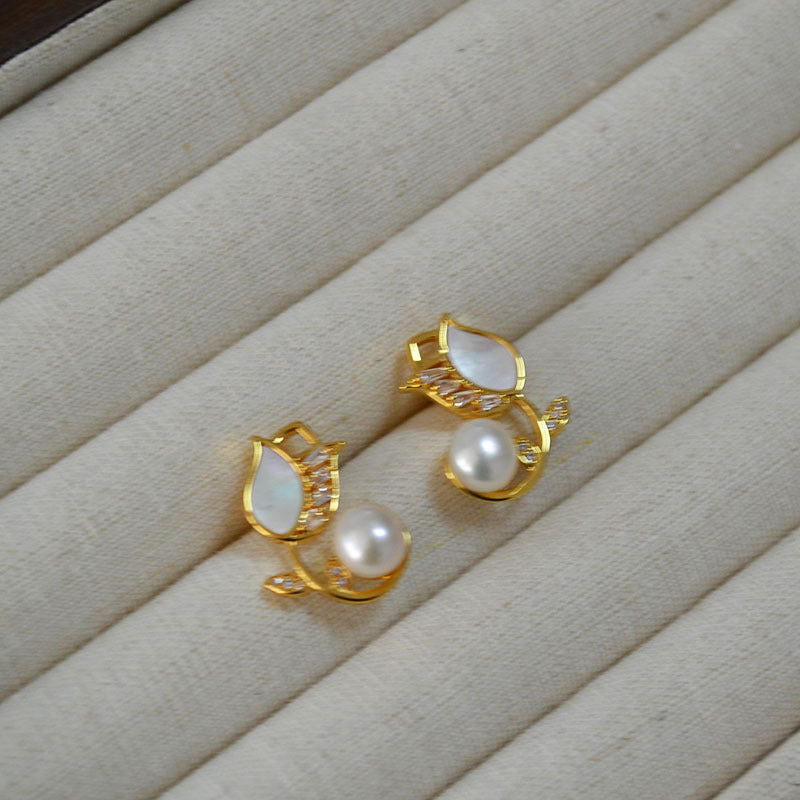 Argent Boucle d'oreille artisanal délicat