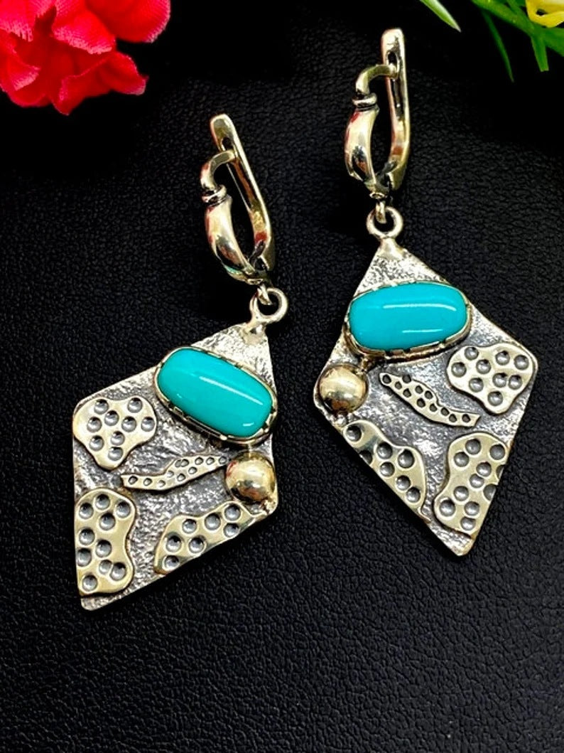 Argent Boucle d'oreille artisanal délicat