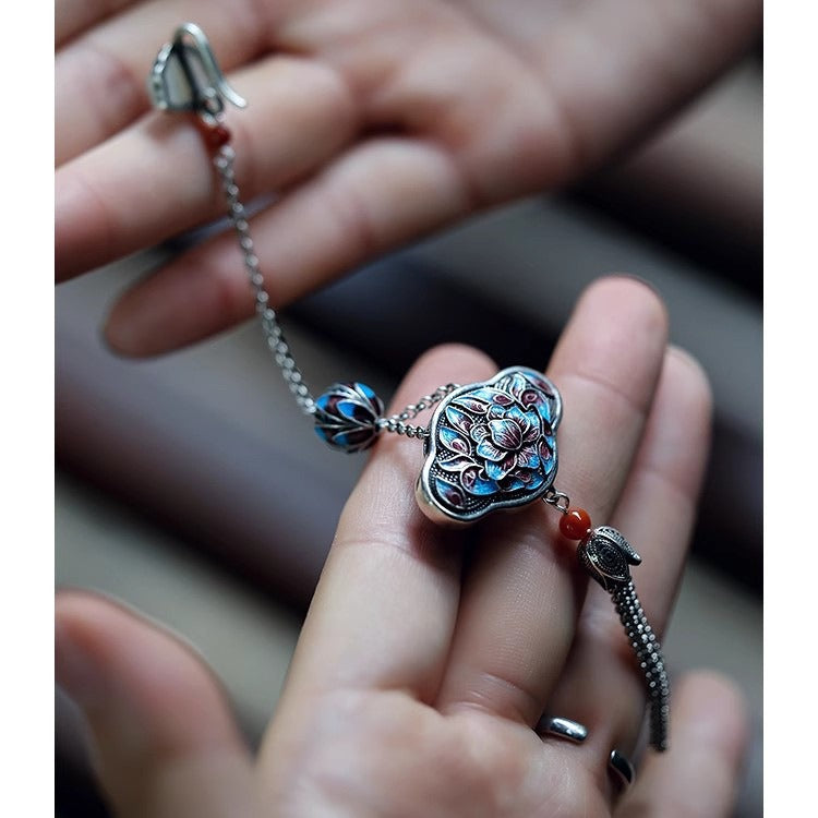 Argent Collier vintage fait main