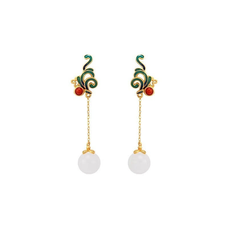 Argent Boucle d'oreille artisanal délicat