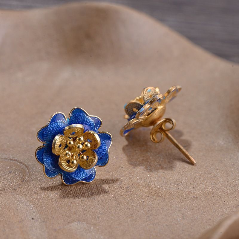 Argent Boucle d'oreille artisanal délicat