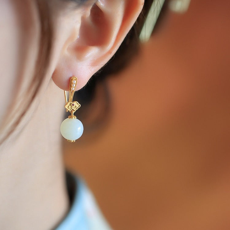 Argent Boucle d'oreille artisanal délicat