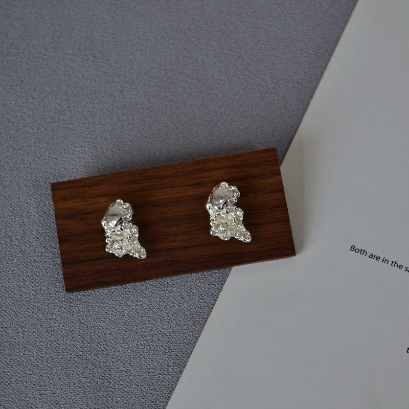 Argent Boucle d'oreille artisanal délicat