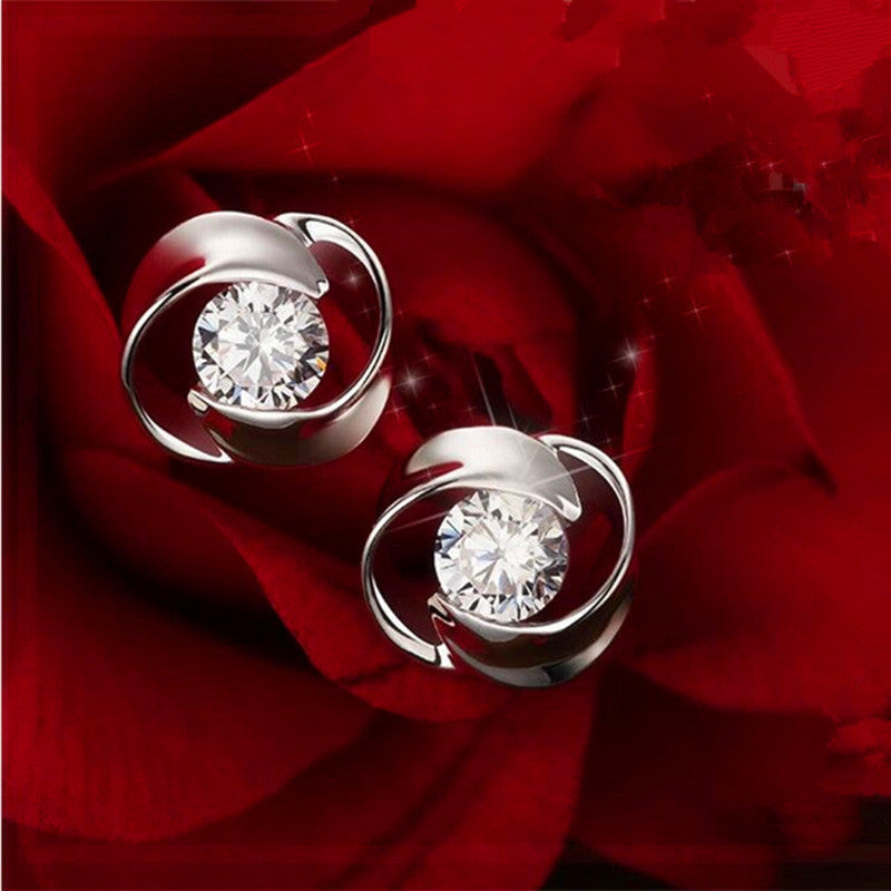 Argent Boucle d'oreille vintage fait main