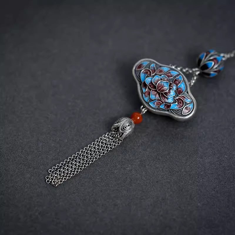 Argent Collier vintage fait main