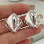 Argent Boucle d'oreille artisanal délicat