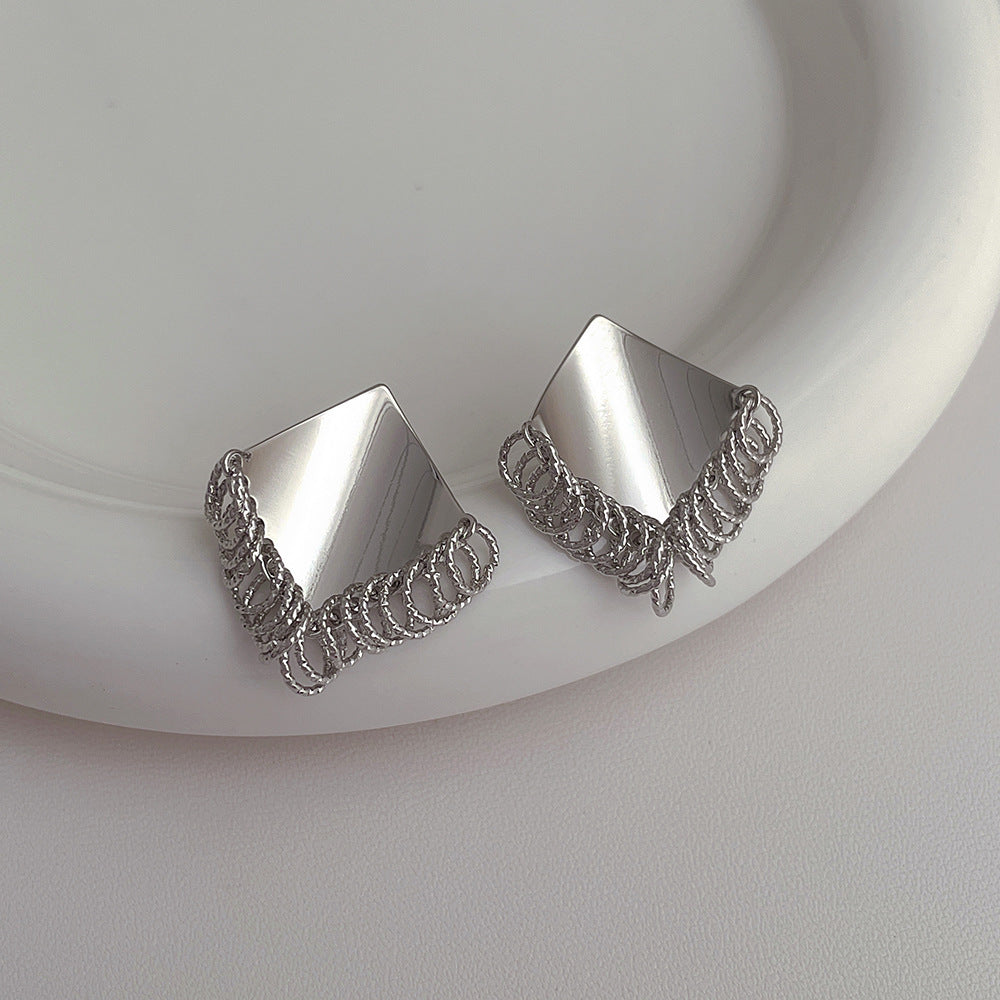 Argent Boucle d'oreille artisanal délicat