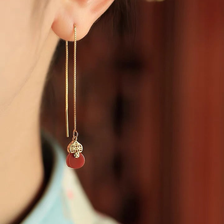 Argent Boucle d'oreille artisanal délicat