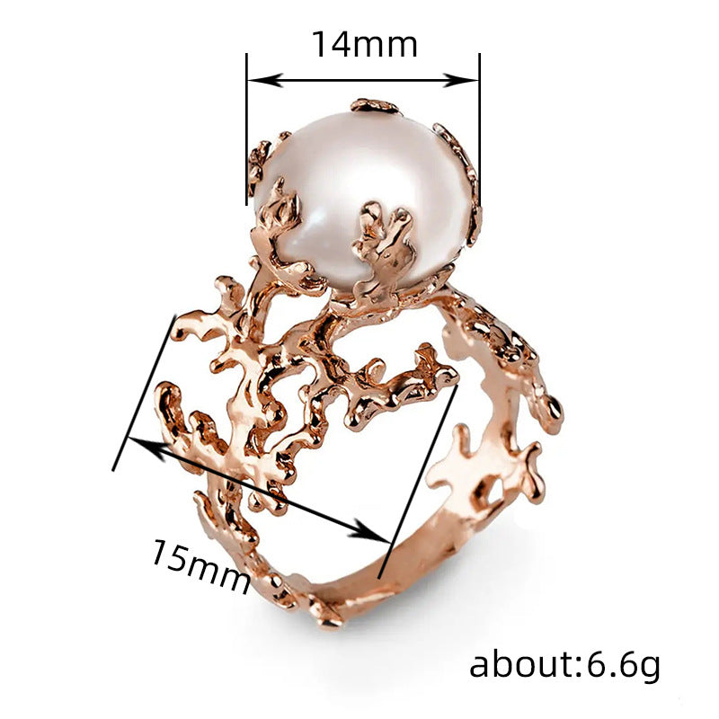 Perle Bague magnifique au style unique