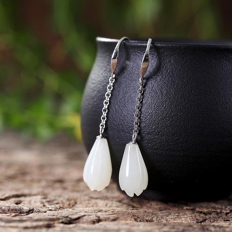 Argent Boucle d'oreille artisanal délicat