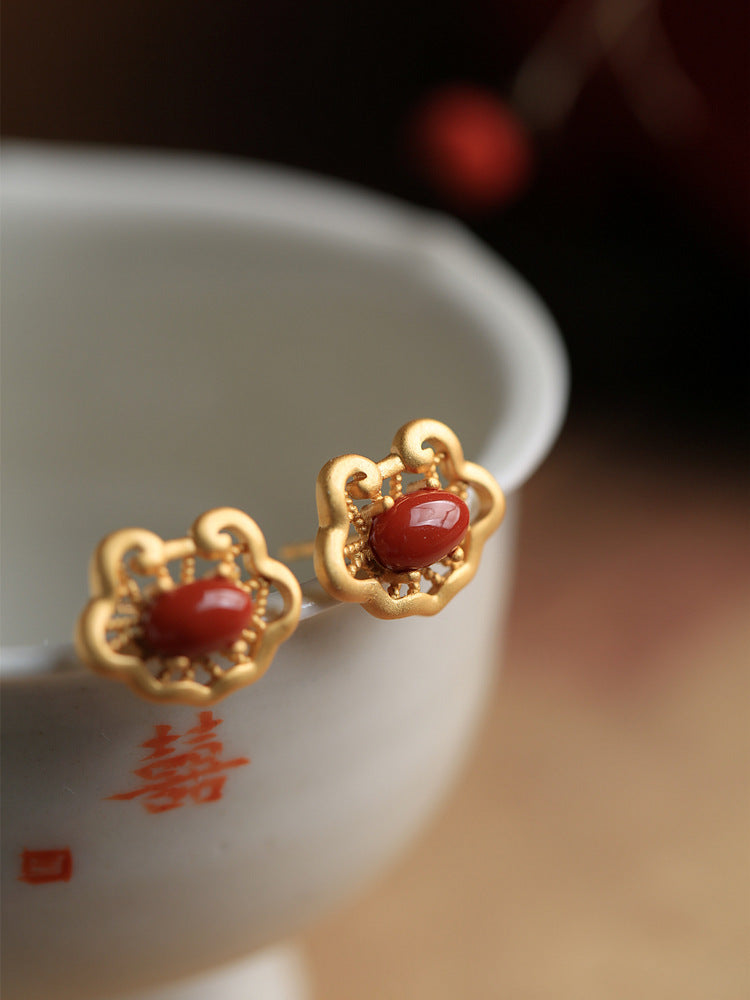 Argent Boucle d'oreille artisanal délicat