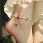 Argent Bracelet de cheville artisanal délicat