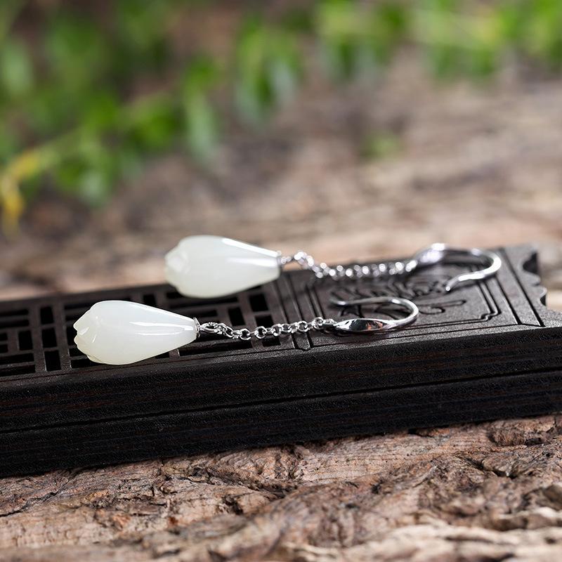 Argent Boucle d'oreille artisanal délicat