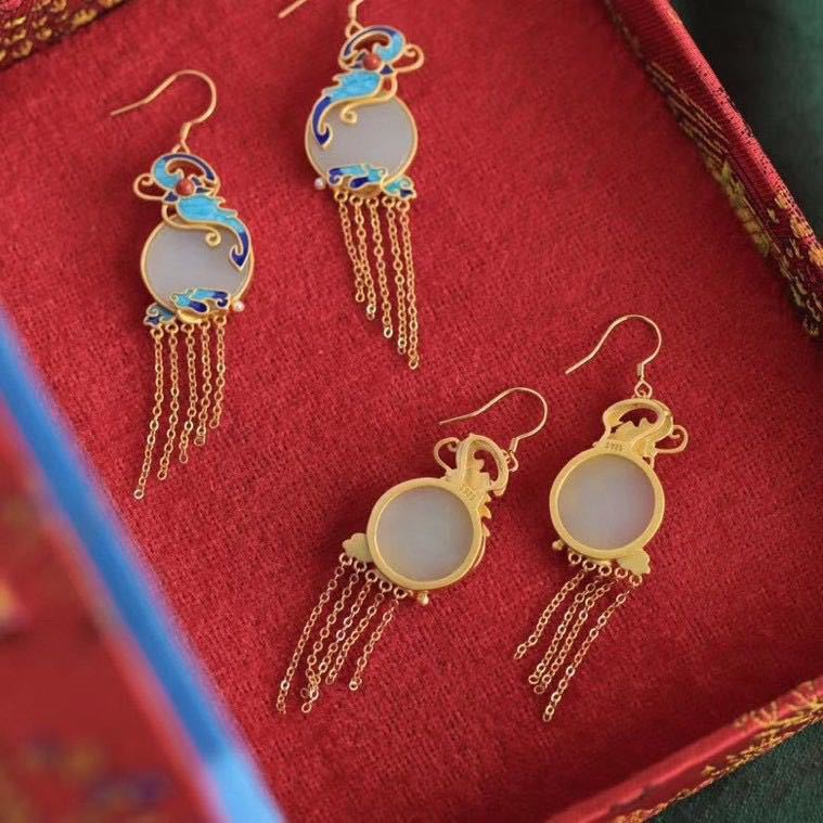 Argent Boucle d'oreille artisanal délicat