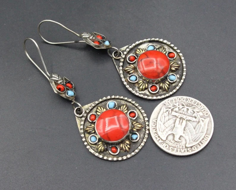 Argent Boucle d'oreille artisanal délicat