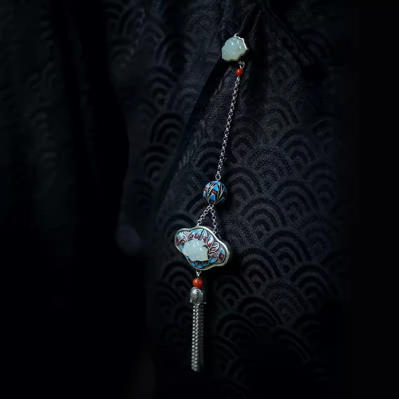 Argent Collier vintage fait main