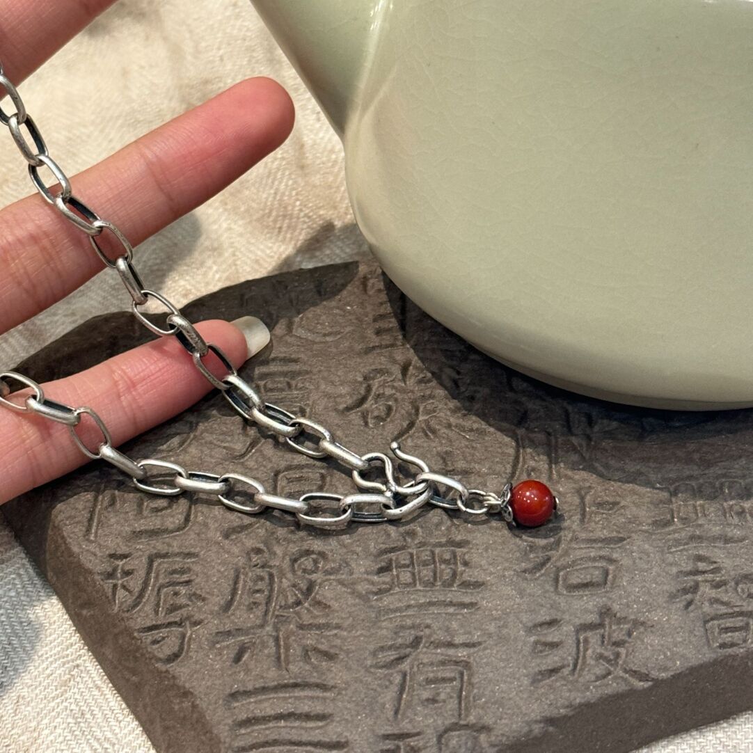 Argent Collier magnifique au style unique