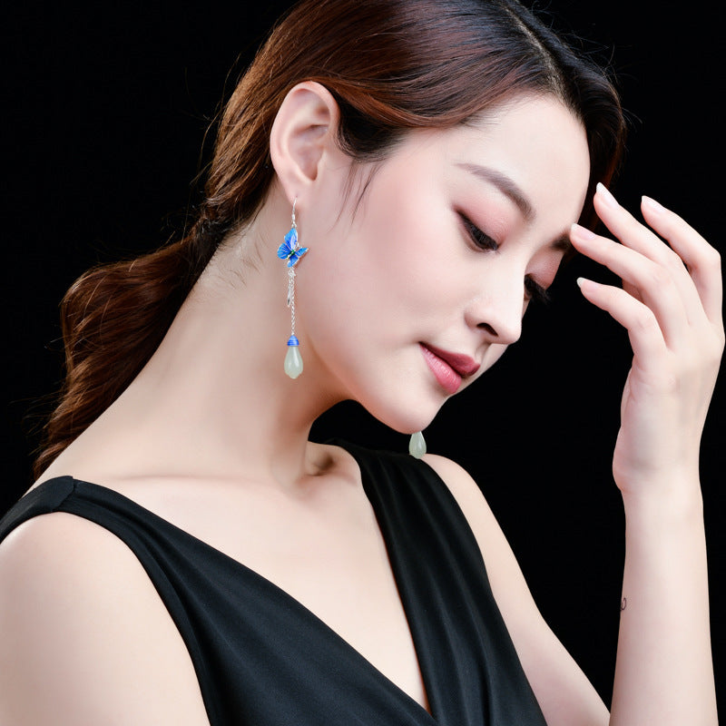 Argent Boucle d'oreille artisanal délicat