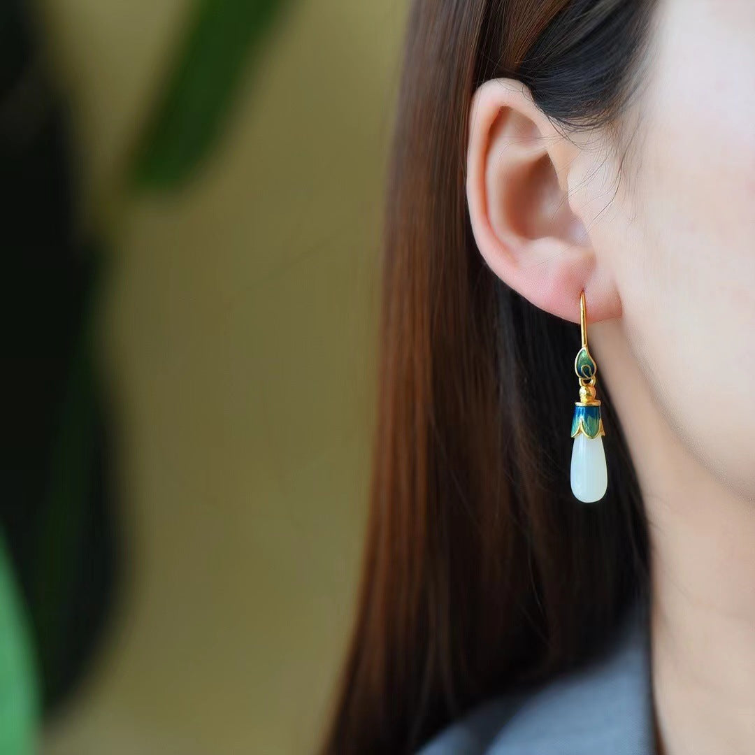 Argent Boucle d'oreille artisanal délicat