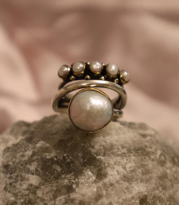Perle Bague magnifique au style unique
