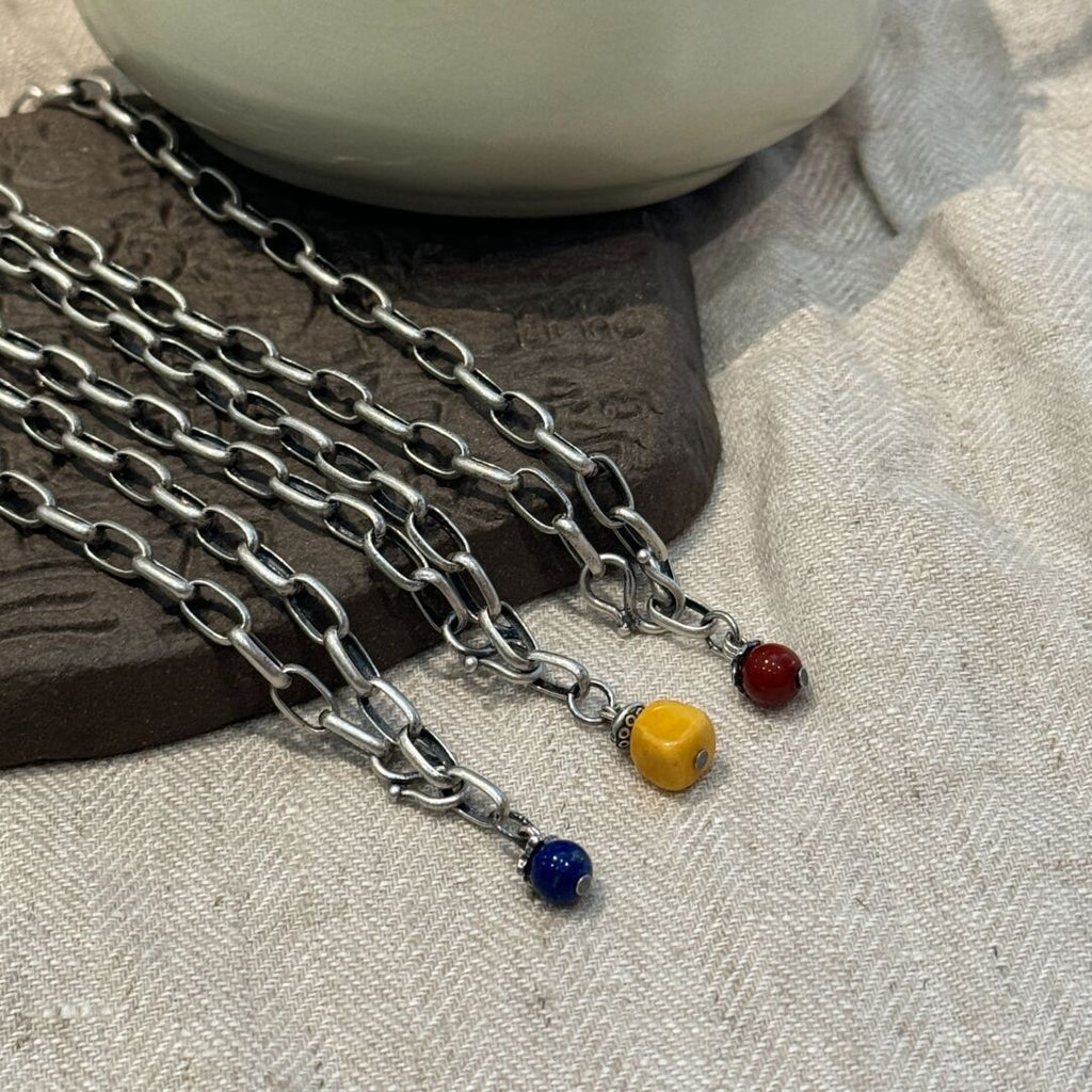 Argent Collier magnifique au style unique