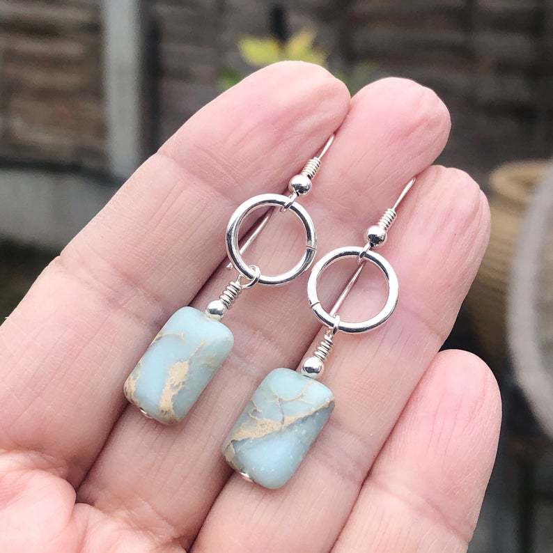 Argent Boucle d'oreille artisanal délicat