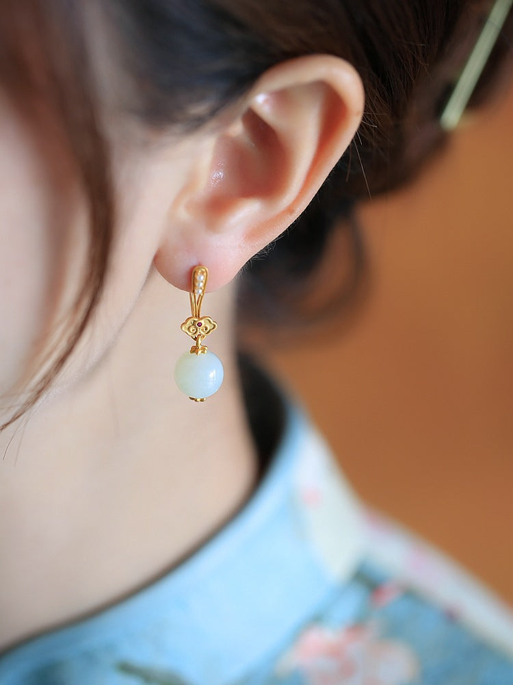 Argent Boucle d'oreille artisanal délicat