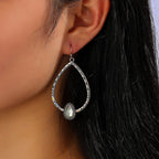 Argent Boucle d'oreille artisanal délicat