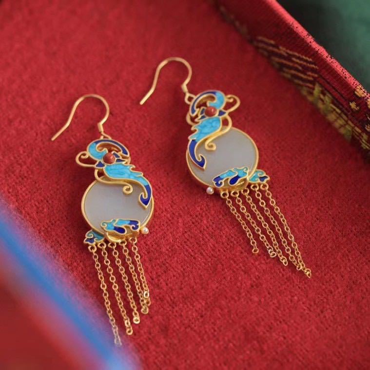 Argent Boucle d'oreille artisanal délicat