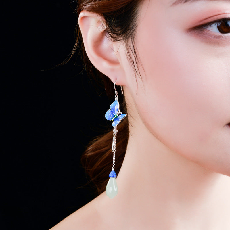 Argent Boucle d'oreille artisanal délicat