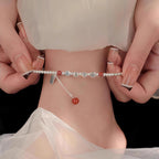 Argent Bracelet de cheville artisanal délicat