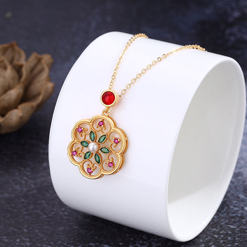 Argent Collier vintage fait main