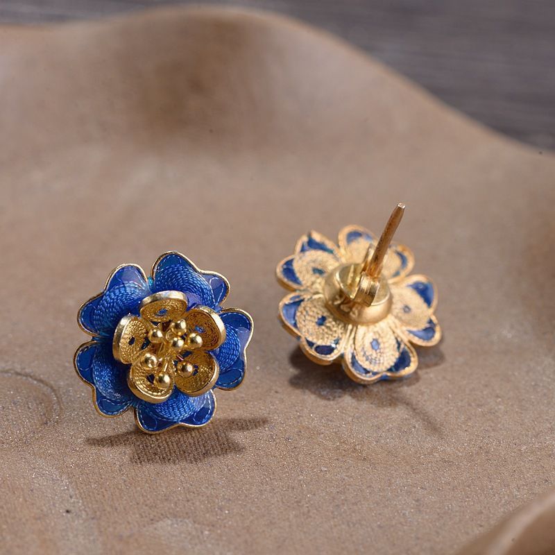 Argent Boucle d'oreille artisanal délicat