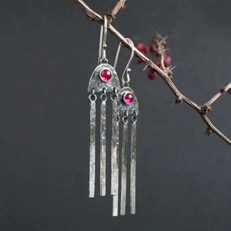 Argent Boucle d'oreille artisanal délicat