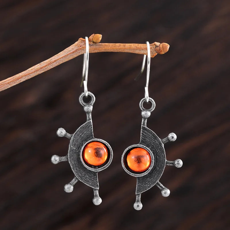 Argent Boucle d'oreille artisanal délicat