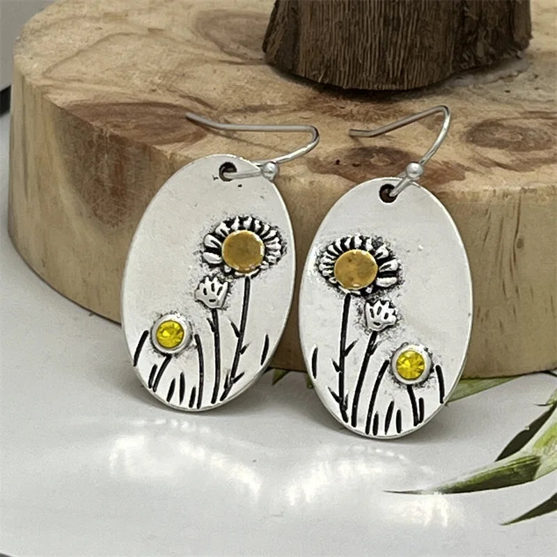 Argent Boucle d'oreille artisanal délicat