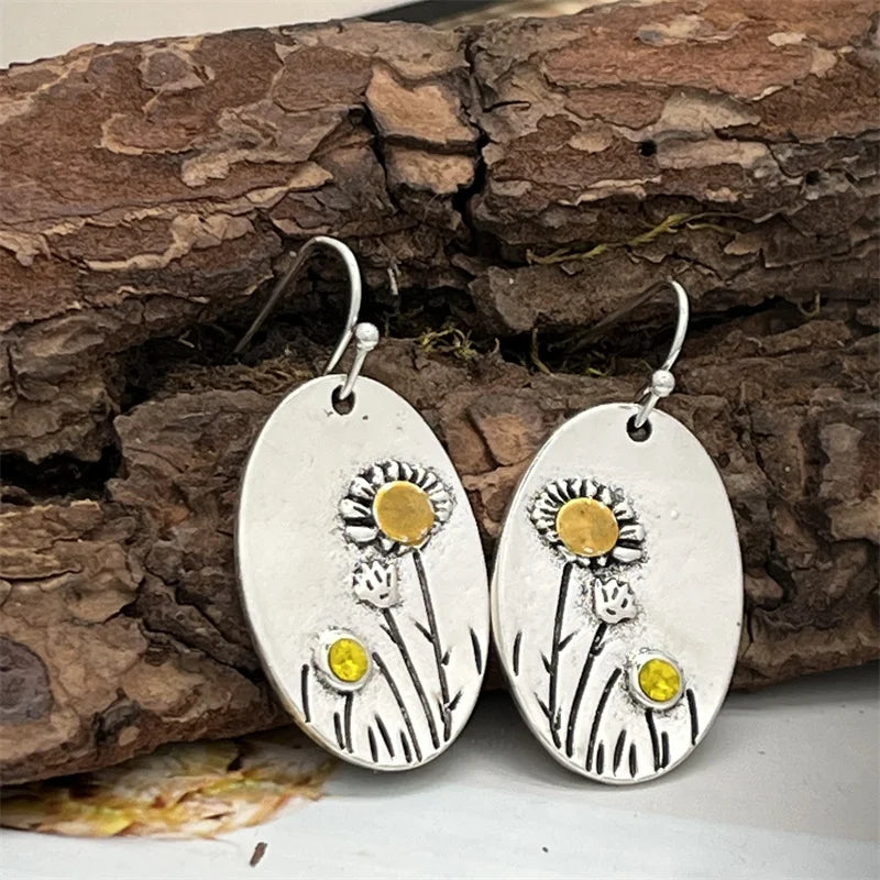 Argent Boucle d'oreille artisanal délicat