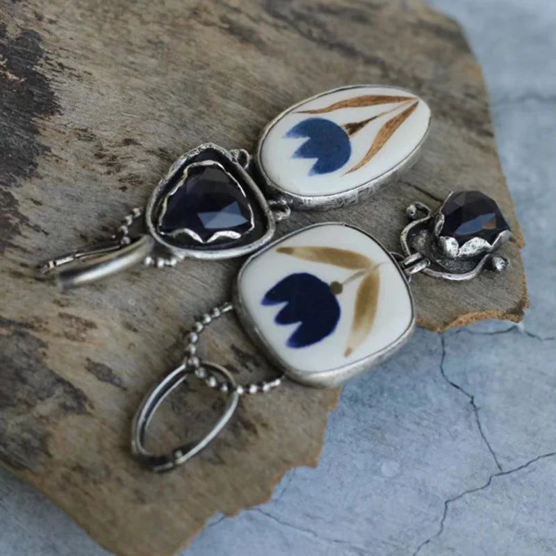 Argent Boucle d'oreille artisanal délicat