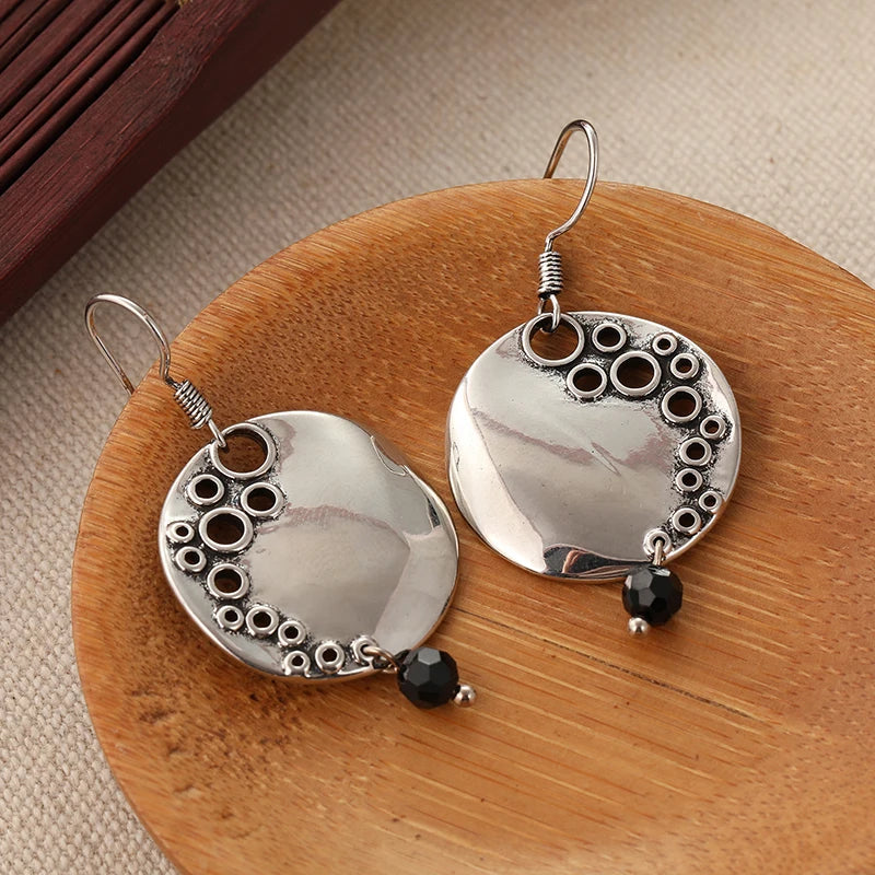 Argent Boucle d'oreille artisanal délicat