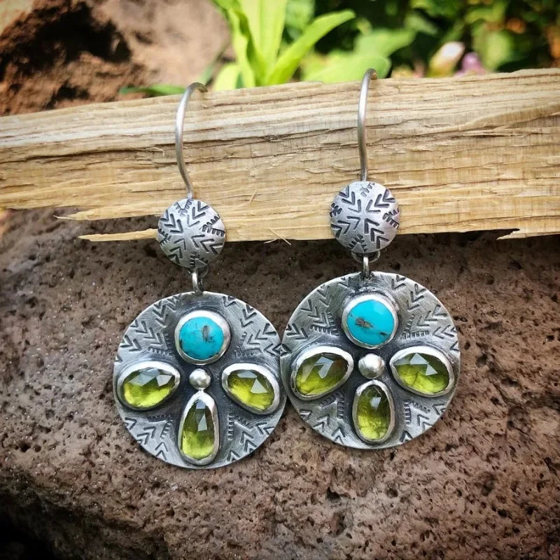 Argent Boucle d'oreille artisanal délicat