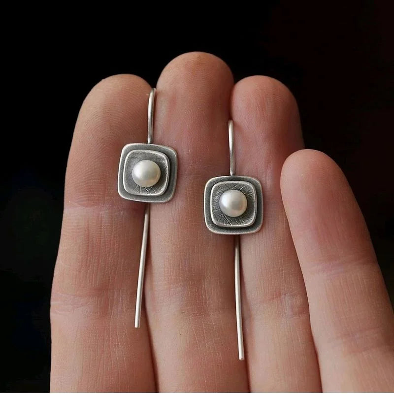 Argent Boucle d'oreille artisanal délicat