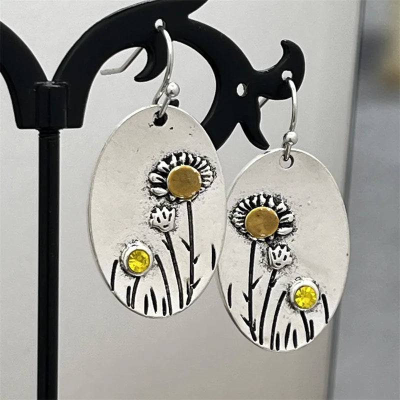 Argent Boucle d'oreille artisanal délicat