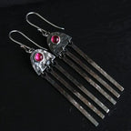 Argent Boucle d'oreille artisanal délicat