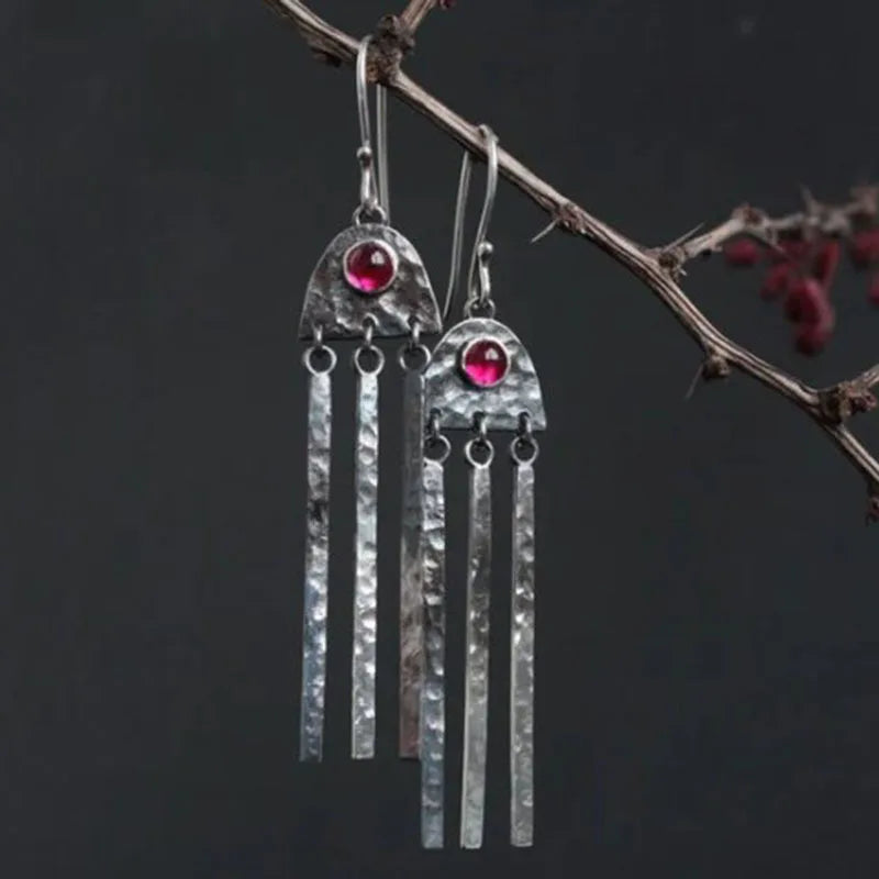 Argent Boucle d'oreille artisanal délicat