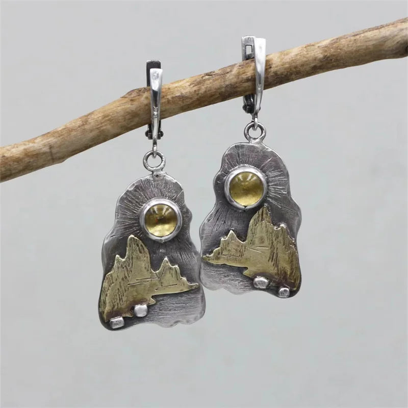 Argent Boucle d'oreille artisanal délicat