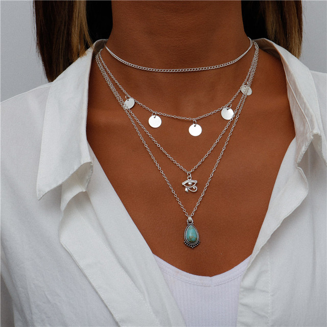 Argent Collier vintage fait main