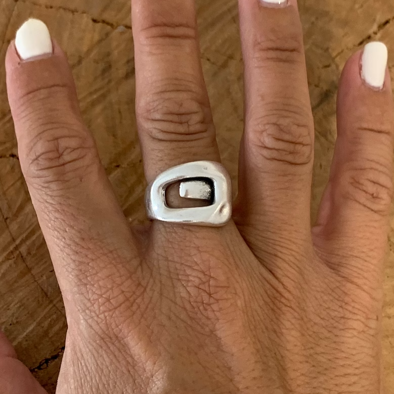 Argent Bague artisanal délicat